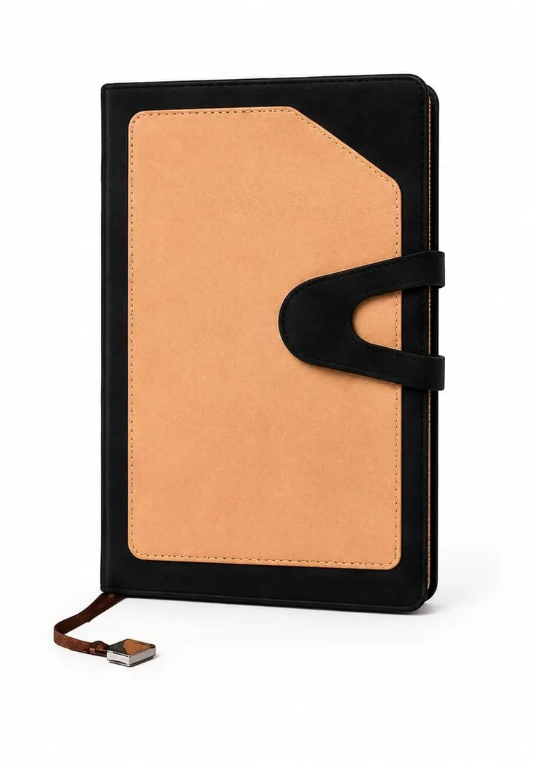 Premium Diary Notebook — Black & Tan