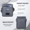 Grey Leather Sling Bag
