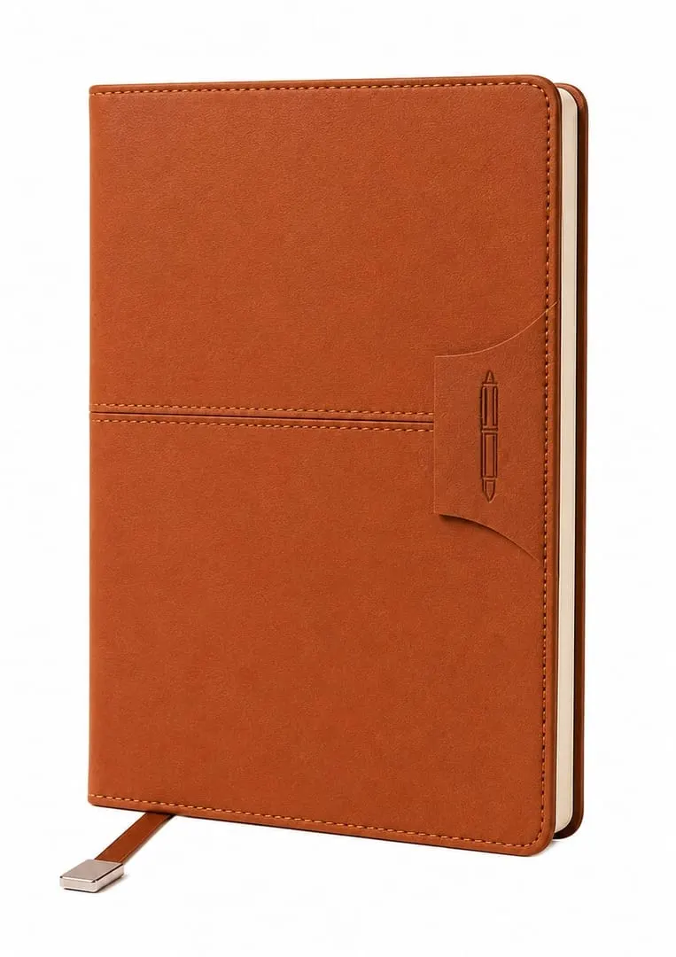 Premium Suede-Touch Pen-Holder Notebook