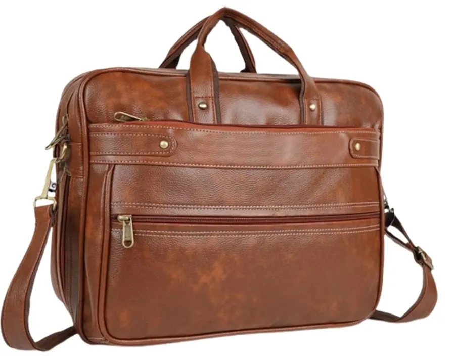 Brown PU Leather Messenger Bag