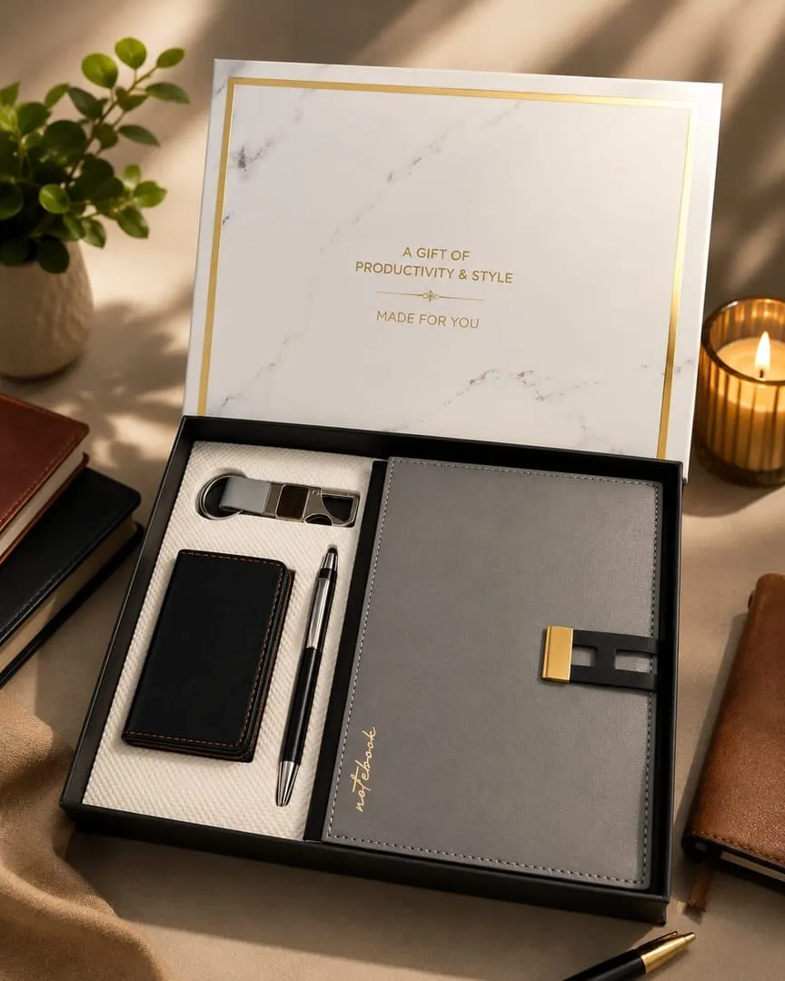 Grey Notebook 4-Piece Gift Set