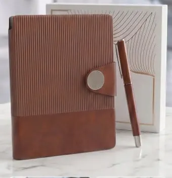 Ribbed Two-Tone Organiser & Pen Gift Set