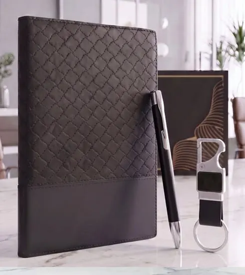 Woven-Emboss 3-in-1 Gift Set — Brown