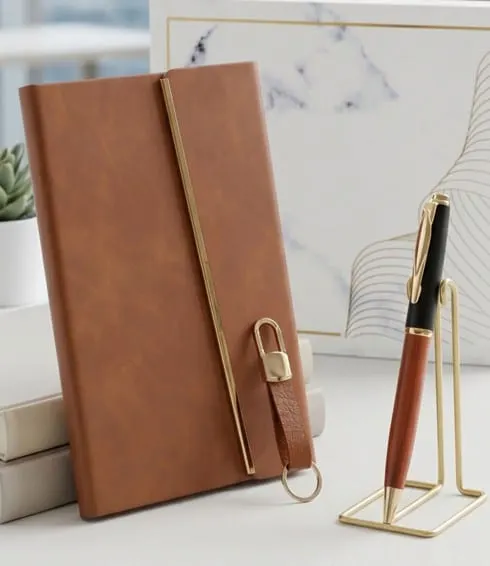 Gold-Clasp 3-in-1 Gift Set — Tan