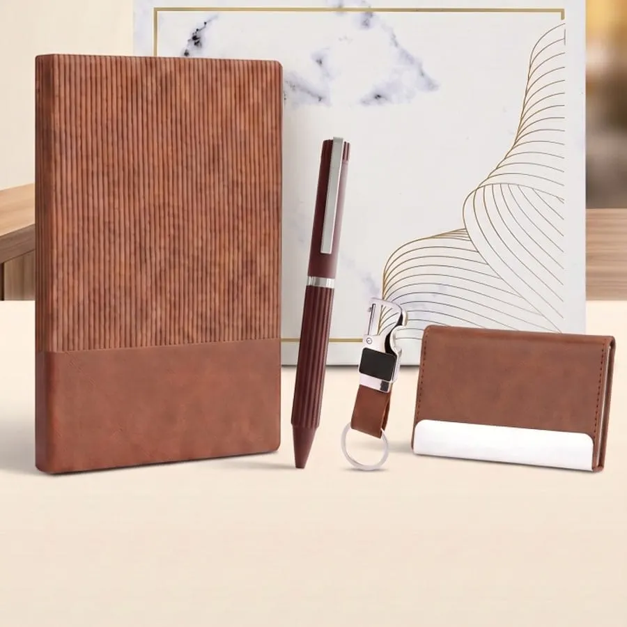 Ribbed Two-Tone 4-in-1 Gift Set — Rust