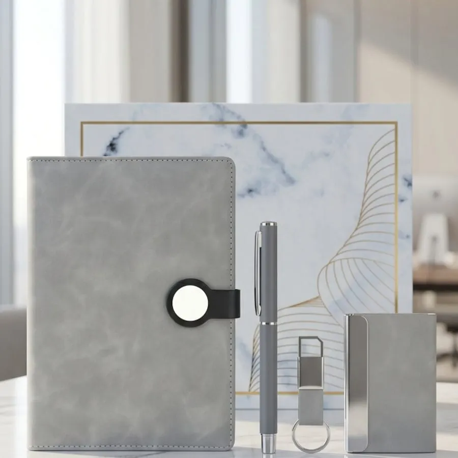 Round-Button 4-in-1 Gift Set — Grey