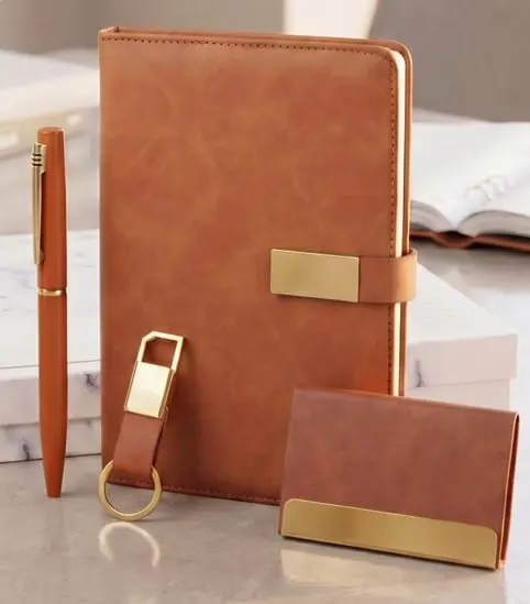 Gold-Plate 4-in-1 Gift Set — Tan