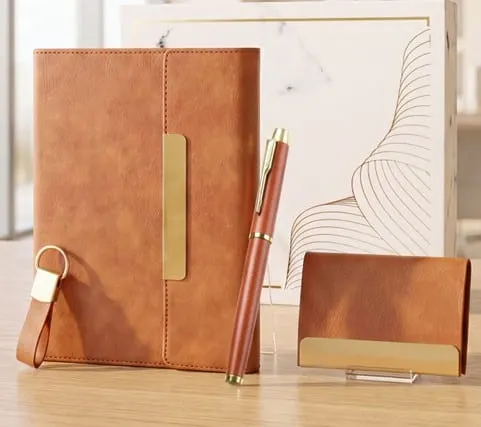 Gold-Plate Strap 4-in-1 Gift Set — Tan