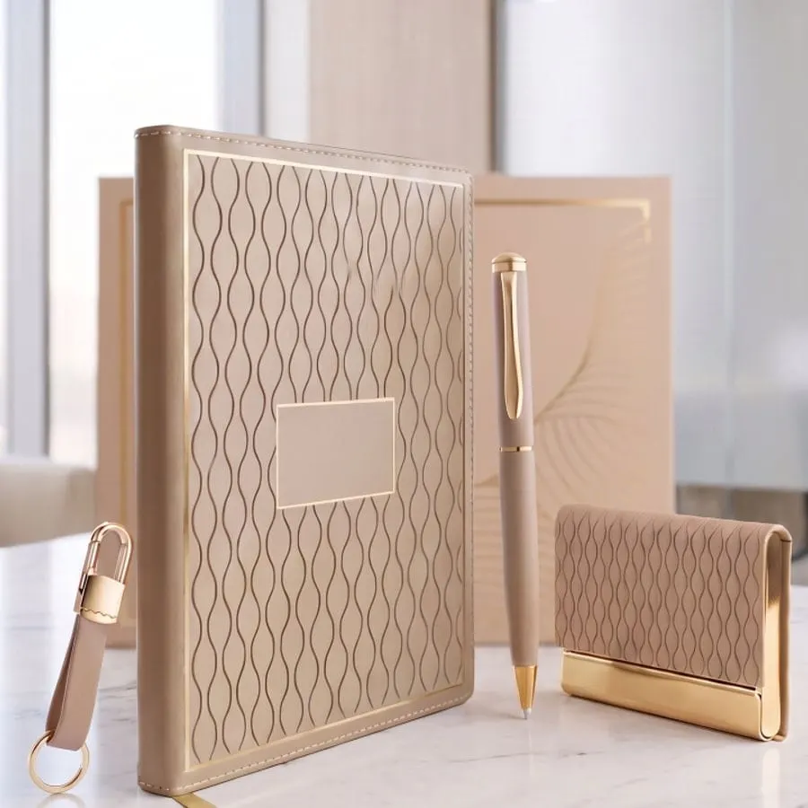 Wave-Emboss 4-in-1 Gift Set — Champagne