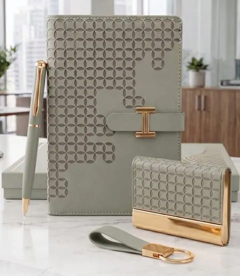 Lattice-Emboss 4-in-1 Gift Set — Sage