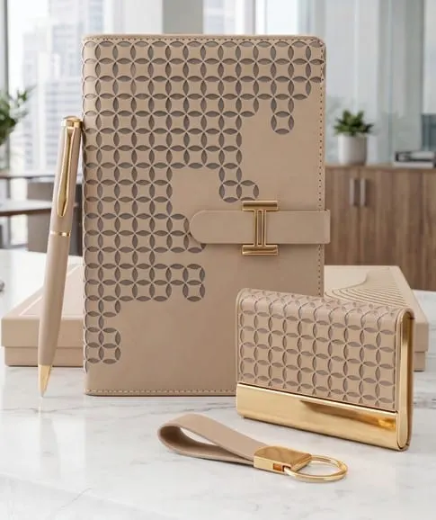 Lattice-Emboss 4-in-1 Gift Set — Champagne