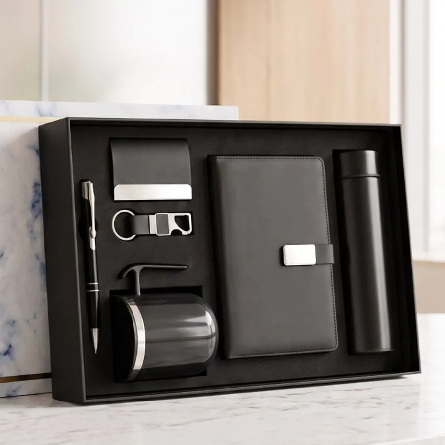 Five-Piece Diary, Mug & Flask Gift Set