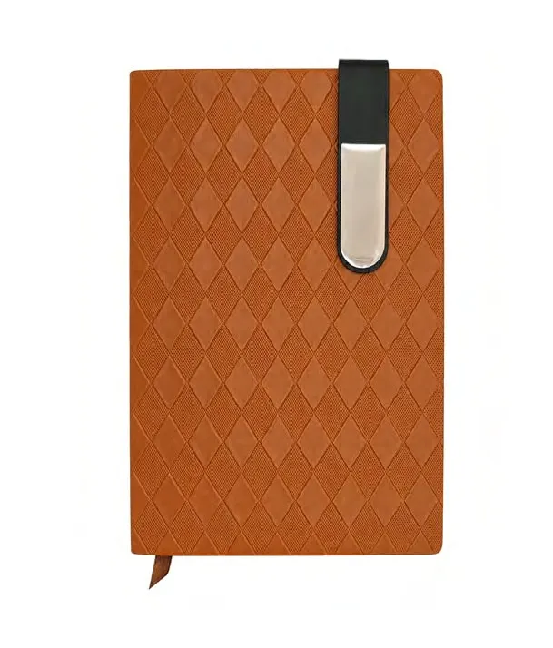 Premium Diamond-Emboss Clip Notebook