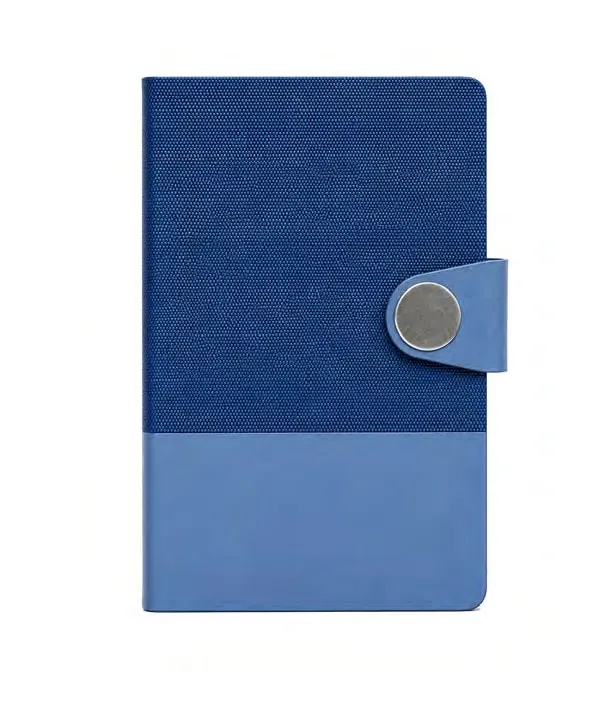 Premium Canvas Button Notebook — Blue