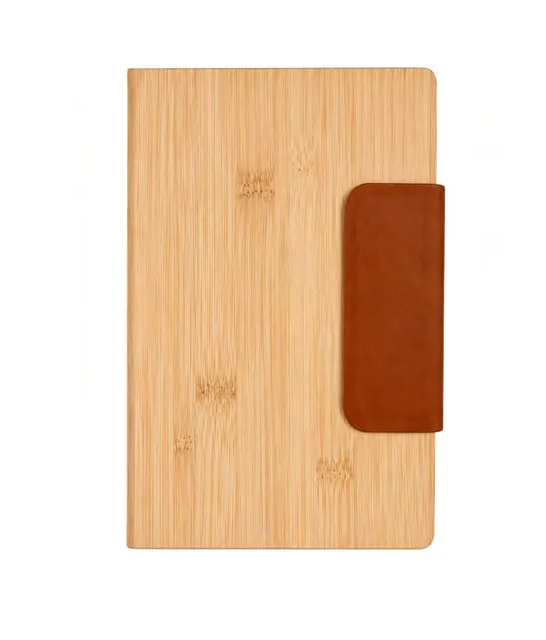 Premium Bamboo Notebook with Tan Flap