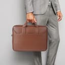 Tan Leather Laptop Briefcase