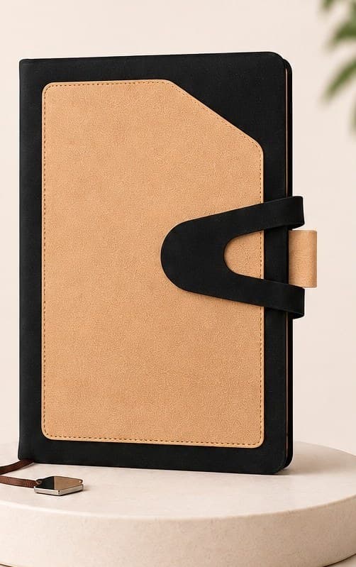 PaperPal Premium Diary Notebook — Black & Tan
