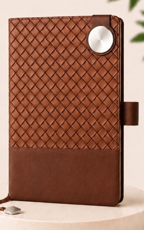 PaperPal Premium Diary Notebook — Woven Brown
