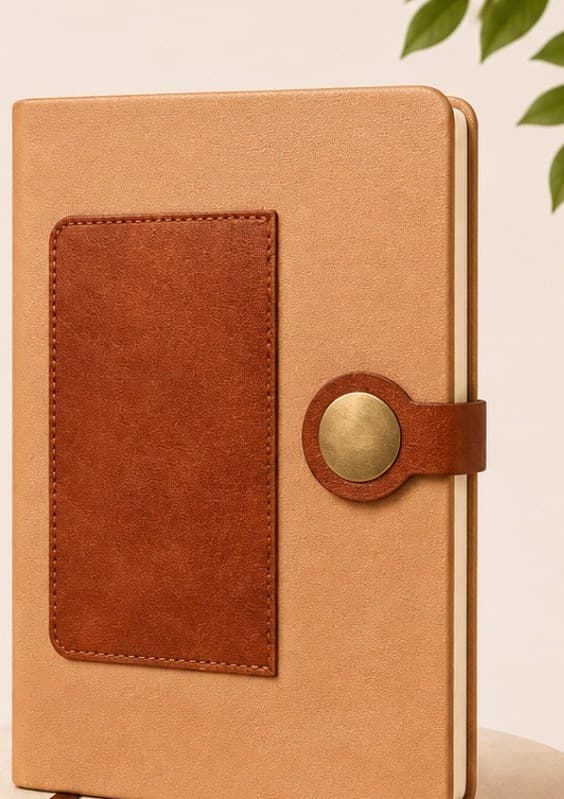 PaperPal Signature Diary Notebook — Tan & Brown