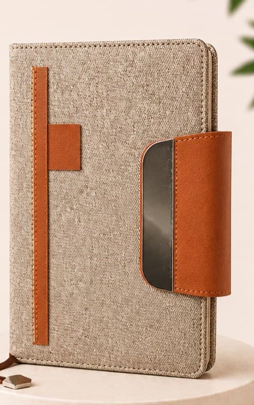 PaperPal Premium Diary Notebook — Fabric Beige