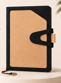 Premium Diary Notebook — Black & Tan