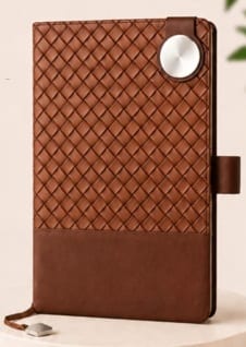 Premium Diary Notebook — Woven Brown