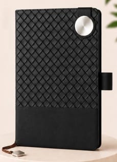 Premium Diary Notebook — Woven Black