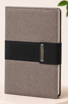 Executive Diary Notebook — Taupe Fabric