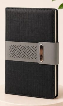 Executive Diary Notebook — Black Fabric