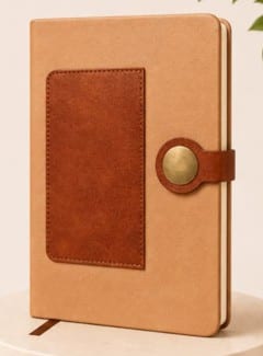 Signature Diary Notebook — Tan & Brown