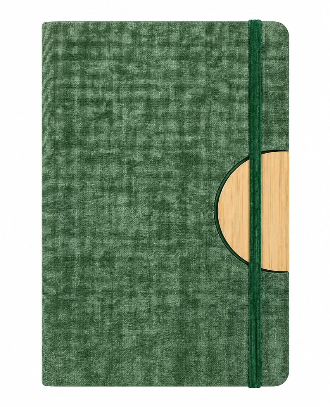 Eco Fabric Notebook with Bamboo Pen-Rest — Forest