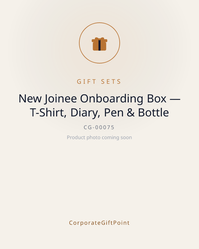 New Joinee Onboarding Box — T-Shirt, Diary, Pen & Bottle