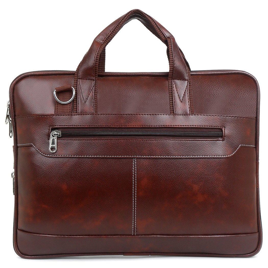 Oxblood Leather Expandable Laptop Briefcase