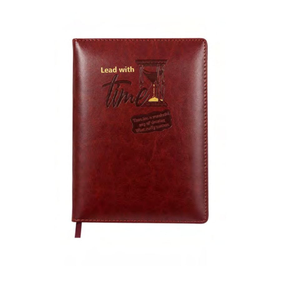 Lead With Time Diary — Maroon