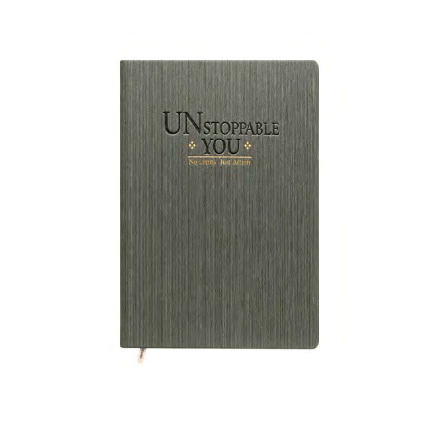 Motivational Wood-Grain Diary — Unstoppable You