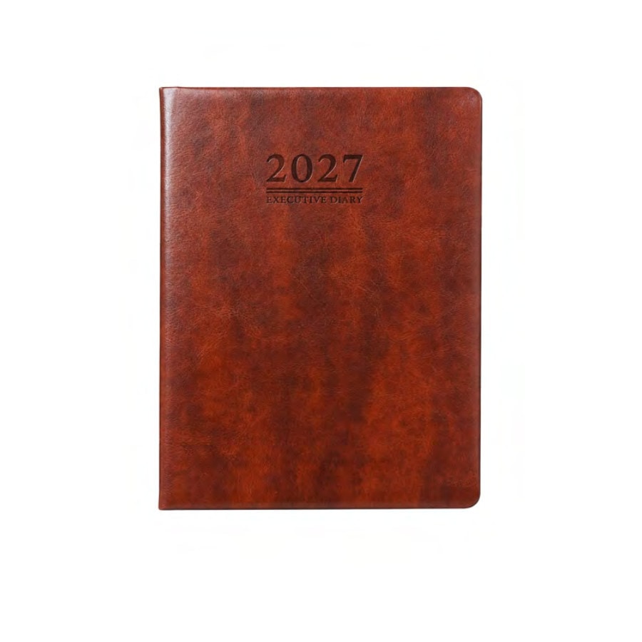 Marbled Leather-Look Planner Diary