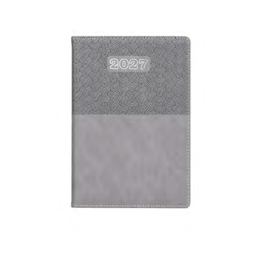 Patterned-Panel Planner Diary — Grey