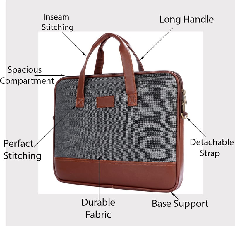 Herringbone Fabric Briefcase