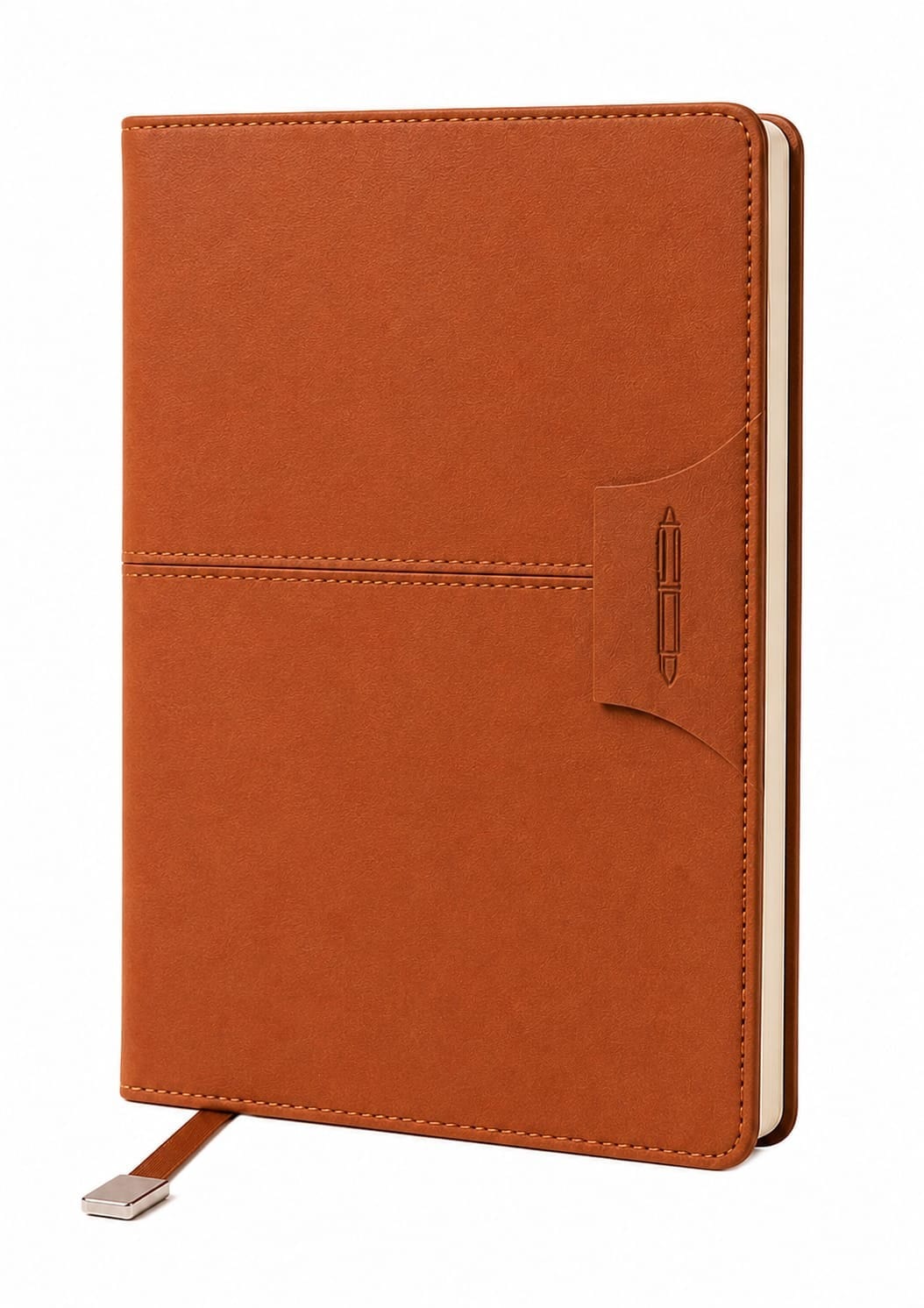 Premium Suede-Touch Pen-Holder Notebook