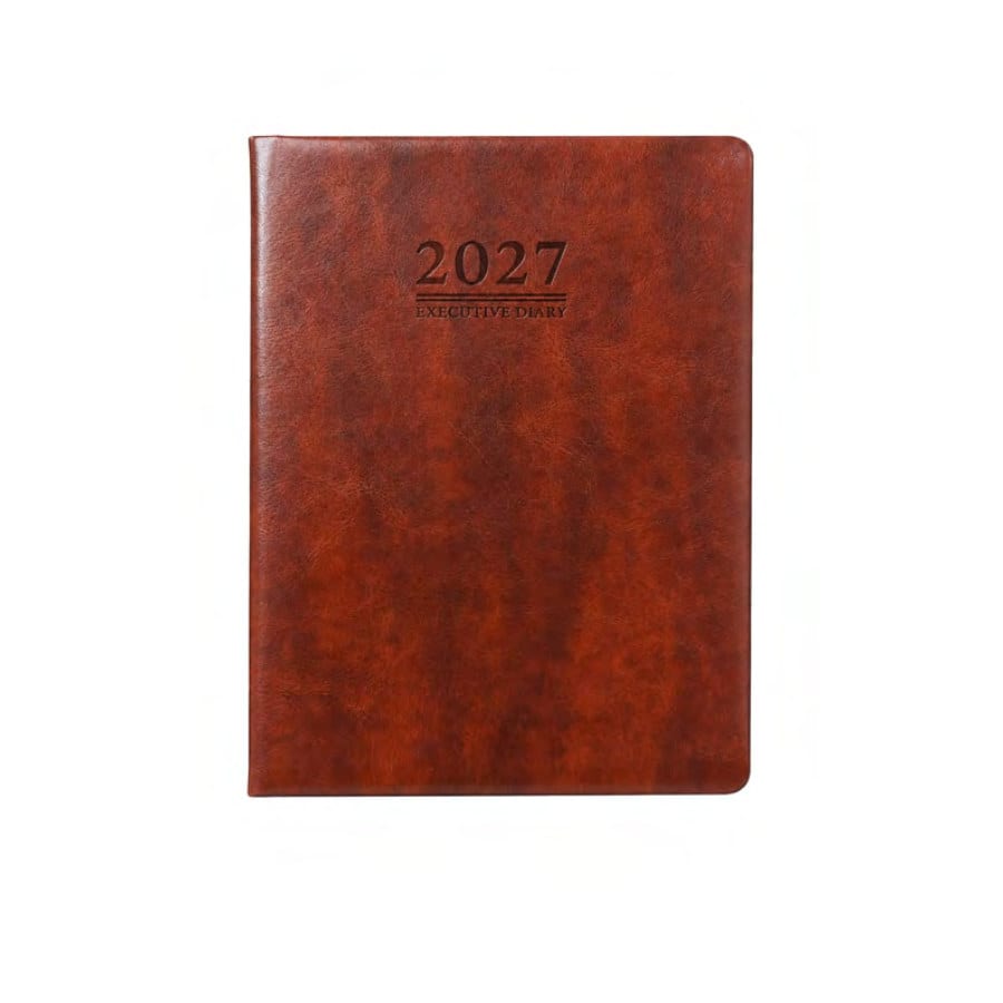 Marbled Leather-Look Planner Diary